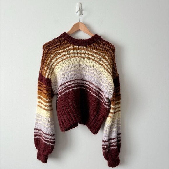 Zara Wool Alpaca Blend Striped Knit Sweater Blogger Fav Size Small - Picture 8 of 12